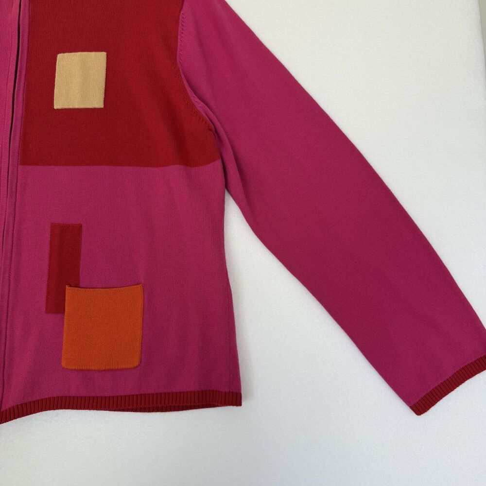 Susan Bristol Sz CL Vintage NWT Full Zip Cotton Cardigan Jacket Sweater Y2K Pink - Picture 5 of 15
